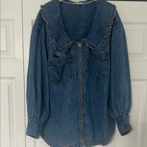 Anthropologie Blue Denim Blouse